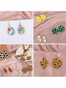 1 Paar personalisierte Bild-Ohrringe, rund/tropfen-/herz-/dreieckförmig, geeignet für Sommer Strand, Deko-Accessoires für Fotografie, personalisierte Acryl-Ohrringe, bohemian-vintage europäischer und amerikanischer Stil Ohrringe, übertrieben modische Ohrringe, Geschenk für Freundin, gravierte Armbänder für beste Freundin, das bedeutungsvollste Geschenk