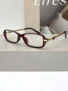 1pc Retro Rectangular Minimalist Unisex Clear Lens Glasses, Versatile Punk Chic Style For Parties, Street Fashion, Casual Wear