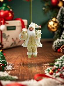 1pc-Standing Santa Claus Statue, Santa Figurines Christmas, Merry Christmas Figure Decorations, Xmas Gifts Santa Claus Figurines Christmas Figure Decorations, Christmas Indoor Ornament, Christmas Gift, Handmade Santa Claus Statue With Gift Bag And Present, Suitable For Home, Office Desk, Christmas Party Decorations, Holiday Party Home Decor, Gift Party Centerpiece(Gold)