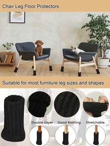 24/16/4pcs Chair Leg Socks - High Elasticity Knit For Scratch Protection, Durable Furniture Floor Protectors, Ideal For Hardwood Floors, Easy Install, Fits All Chair Sizes