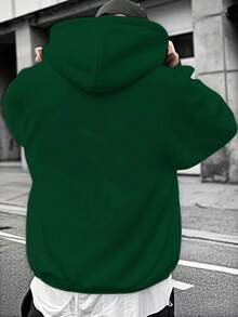 Sudadera con Capucha Estampada de Moda para Hombres - Negro - Ver 11