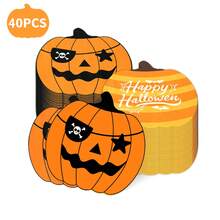 Halloween Pumpkin Napkins Black Orange Pumpkin Paper Luncheon Napkins Disposable Dinner Hand Napkins For Halloween Party Supplies