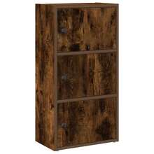 Libreria Larryhot in rovere affumicato 40x24x77 cm in legno ingegnerizzato, resistente e durevole, facile da montare, stile decorativo, adattA, Per riporre soprammobili, statuette, libri, piccoli oggetti, ecc. - Castano - Visualizzare 2
