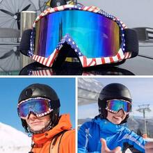 Motorcycle Goggles Dirt Bike Goggles Windproof ATV Dustproof Racing GogglesScratch Resistant Ski Goggles Protective Safety Glasses PU Resin Black Frame+Color Lens - Flag Frame+color Lens - View 2