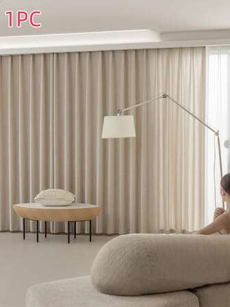 1pc Linen Modern Linen Gauze Curtain - Japanese Linen Style, Rod Pocket Design, Suitable For Living Room And Bedroom - Sheer And Light Filtering Curtain, Living Room Curtain, Bedroom Curtain (180g Fabric Weight)