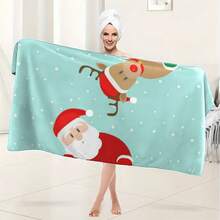1 Toalha de Banho com Tema Natalino Elegante. Altamente Absorvente, Ultra Macia e Leve. Acessório de Banheiro. O Presente Perfeito para o seu Parceiro e Imprescindível para o Banheiro de sua Casa. Toalhas de Banho para Salão de Beleza, Hotel, Esportes, Essenciais Domésticos, Toalha, Cuidados com a Pele