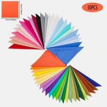 50pcs Solid Color Pre-Cut Fabric Squares, Colorful Series DIY Patchwork Cloth Set, Suitable For DIY Sewing, Dolls Cloth And Clothing Crafts - Multicolor - View 12