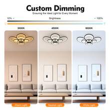 Modern Ceiling Light 8Heads Dimmable Chandelier LED Pendant Lamp Fixture +Remote - Đen và trắng - Xem 4