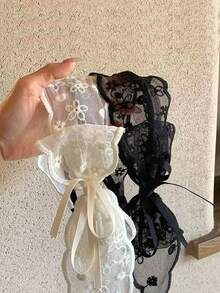 Lace Bow Ribbon Hair Hoop, Elegant Lace Bow Headband Hair Scarf ,High Crown Pressure Headband, Fairy Style Daily Wear Bow Accessories, Vintage Bohemian Style, Versatile Neck And Waist Accessory, Perfect For Fashionable Outfits Women Bandanas Winter Head Scarf