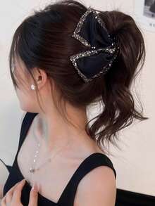 1pc French Stylish Crystal Hair Claw Clip, New Hair Claw For Updo Hairstyle, Fashion Personalized Convenient For Party, Outing, Daily Wear, Gift For Girlfriend, Suitable For Date, Beach, Dress, Daily Outfit Decoration Fashion Hair Clip Elegant Hair Accessories