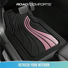 Road Comforts Car Floor Mats Full Set Front Rear Car Floor Mats With Aluminum Design AntiSlip Backing AllWeather Protection TrimtoFit Car Mats For Most Sedans SUVs  Pink - 粉色 - 查看 2