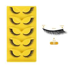 5 Pairs Cat Eye Faux Mink Lashes, Curled, Volumized, Elongated Winged Eyelashes, Soft & Comfortable, Self-Adhesive