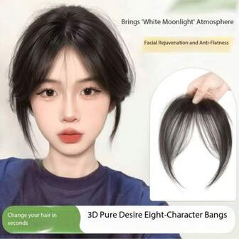 1pc Bangs Hair Topper For Women, Fluffy Volume Booster, Invisible Clip-In Bangs Hair Extension