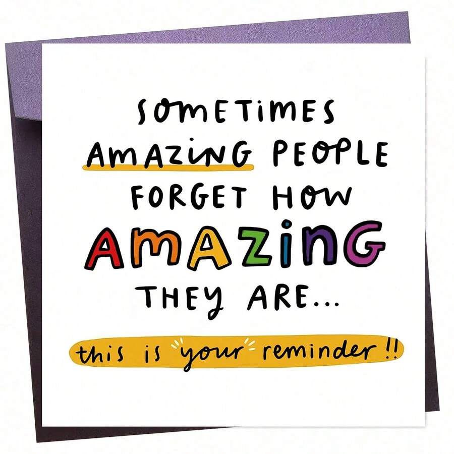 1pc You're Amazing Card - Thank You Card, This Is Your Reminder You're Amazing, Congrats, Proud Of You, Appreciation Card