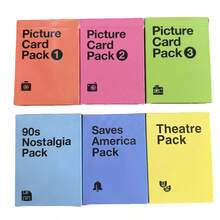 Cartas de Jogos de Natal Contra: Pacote Salva América, Pacote Nostalgia dos Anos 90, Pacote Teatro, Pacote de Cartas de Imagem 1, Pacote de Cartas de Imagem 2, Pacote de Cartas de Imagem 3, Mini Expansão, Material Resistente de Cartão, Jogo Interativo para Diversão e Entretenimento em Noites de Festa