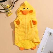 Süße Hundemode Halloween Enten Kostüm Plüsch Kapuzen Weich Warm Winter Haustier Bekleidung