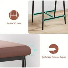Techigher Bar Stools Set Of 2, Kitchen Breakfast Bar Chairs With Upholstered Backrest & Footrest, Counter Height Barstools Set With Arms, Modern Kitchen Island Stool, For Kitchen Counter Apartment Pub - Brown - View 5