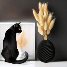 Modern Minimalist Brown Striped Plastic Vase, Suitable For Pampas Grass, Artificial Flowers, Spherical Design, Home Decor, Room Decor, Dining Table Centerpiece, Applicable For Living Room, Wedding Party, Easter Decoration Flower Vase Glass Vase