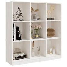 Libreria/divisorio Larryhot 104x33,5x110 cm in pino massiccio, resistente e durevole, facile da montare, stile decorativo, adatto per riporre soprammobili, statuette, libri, piccoli oggetti, ecc. - Bianco - Visualizzare 5