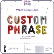 16 英寸巨型字母气球，定制铝箔气球，个性化短语、文字、谚语气球横幅，婚礼派对用大气球默认金色气球 - 銀色 - 查看 5