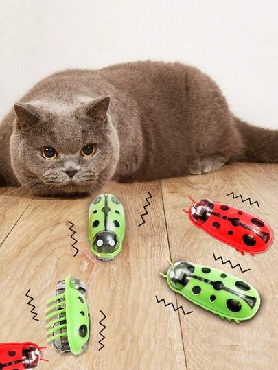 PETSIN 1 pieza Juguete interactivo automatizado para gatos con movimiento de aleteo, color aleatorio