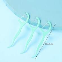 50pcs/Box Ultra-Fine Dual-Strand Mint Flavored Dental Floss Picks, High Tensile Strength