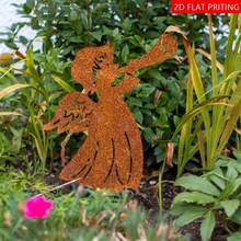 1pc Rustic Acrylic 2D Flat Christmas Angel Statue, Holiday Garden Decor, Outdoor Decoration, Gift And Souvenir, Christmas Decoration