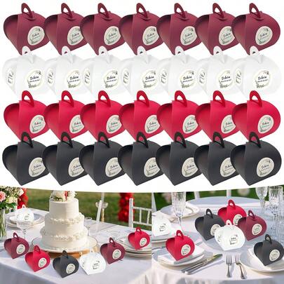 48 Hộp Quà Tặng Châu Âu Mini Bằng Bìa Cứng, Hộp Quà Tặng Lễ Rước Lễ kèm Nhãn Dán, Hộp Quà Tặng Nhỏ Sáng Tạo cho Khách Mời trong Đám Cưới, Tiệc Sinh Nhật, Tiệc Tặng Quà