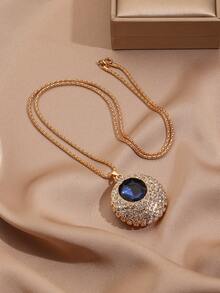 1pc Alloy Round Devil's Eye Sweater Chain - Yellow Gold - View 4