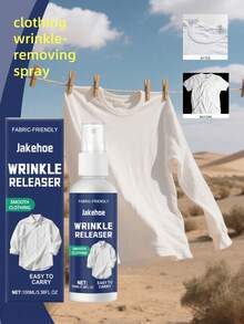 2 piezas Jakehoe Spray anti-arrugas para ropa, rápido y suave sin planchar, adecuado para varios tejidos, esencial para viajes de negocios y viajes