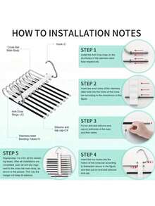 1pc Pants Hangers Space Saving,Non Slip Stainless Steel Multifunctional Pants Rack, Multifunctional Pant Rack Stainless Steel Closet Organizer,Pants Jeans Trousers Scarf Hanger,Magic Slacks Jeans Trouser Hanger, Multi-Purpose Premium Metal Closet Organizer For Leggings. Holiday. Can Be Hung And Stored - White - View 9