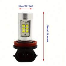 2 đèn sương mù LED cho ô tô - Bóng đèn chip H11 H16 2835, Đèn chạy ban ngày và DRL 12V, Hoạt động điện áp thấp, Thích hợp cho phụ kiện xe tải, SUV và xe máy - 2 chiếc - Xem 7