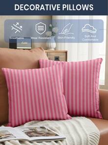 1/2/4件装枕套，柔软装饰枕套，亚麻枕套，床上用品，图案枕套，拉链封口，适用于沙发、卧室、客厅等各种房间，柔软透气，亲肤舒适，家居纺织品 - 彩色 - 查看 6