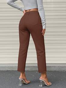 Women's Frayed Hem Skinny Straight Tapered Leg Jeans, Cigarette Pants, Fall Clothes