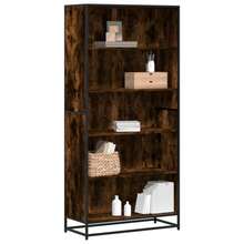 Libreria Larryhot rovere affumicato 80,5x35x170,5 cm in legno ingegnerizzato, resistente e durevole, facile da montare, stile decorativo, adattA, Per riporre soprammobili, statuette, libri, piccoli oggetti, ecc. - Castano - Visualizzare 1