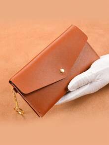 Slim Long Wallet Men's Bifold Wallet PU Leather Travel Passport Holder Card Case Clutch Purse Unisex With Wrist Strap - Multicolor - View 8