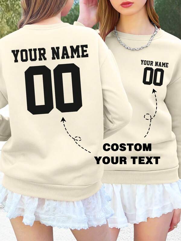 Damen Rundhals Sweatshirt mit Tasche, individuell bedruckbar, Lässig Stil, geeignet für Herbst und Winter, angenehm zu tragen, modischer Text, Langarm Sweatshirt, Kapuzen Sweatshirt, Damen Sweatshirt, geeignet für den täglichen Gebrauch, ein Geschenk für sie, ein Geschenk für Familienmitglieder