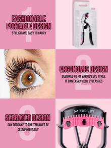 MISSLYN-Heart Eyelash Curler, Eyelash Curler,Natural Curling,Suitable Eyelash Curler For Multiple Eye Types,Natural Curling Eyelash Curler,Long Lasting And Non Damaging Eyelash Curler,Comb Shaped,Glamorous Eyes,Beauty Tools,Fashion - Black - View 3