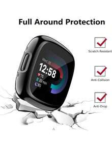 Tobfit 适用于 Fitbit Sense 2 / Fitbit Versa 4 屏幕保护壳，软镀 TPU 全包围灵敏触摸保护套，适用于 Fitbit Sense 2 / Fitbit Versa 4 配件 - 彩色 - 查看 4