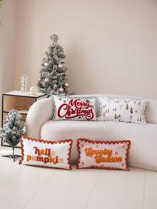 1 件蕾丝镂空刺绣抱枕套，适用于卧室、客厅、派对、汽车等各种环境，适合四季通勤、圣诞节、万圣节 - 彩色 - 查看 13