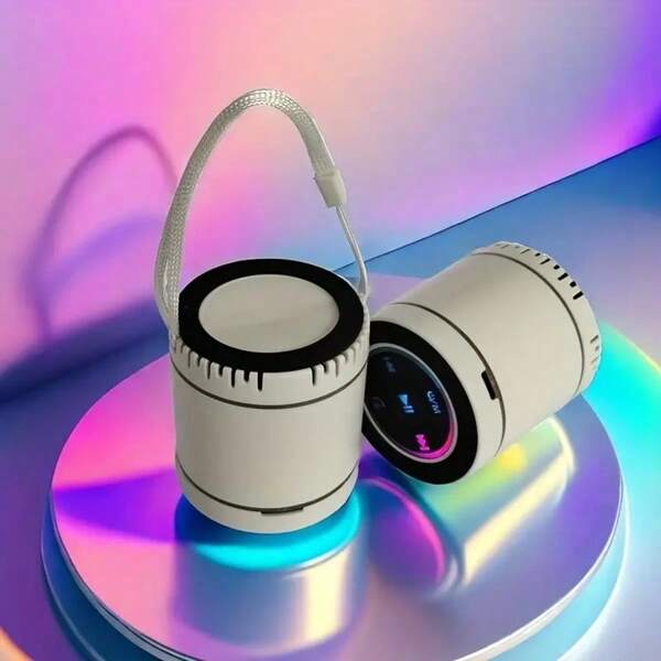 Altavoz inalámbrico portátil con función de llamada, estéreo de alta potencia, efecto de iluminación RGB, emparejamiento TWS, micrófono incorporado - Altavoz portátil USB-C, batería incorporada de 400mAh, adecuado para el hogar, fiestas, viajes, compatible con smartphones/tabletas, equipo de audio portátil para fiestas, equipo de audio duradero