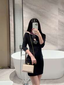 1 件简约迷你盒式手拿包，奢华金属扣设计晚礼服包，优雅闪亮迷你钱包，适合正式场合，适合作为生日/节日礼物，配有可拆卸肩链 - 金色 - 查看 12