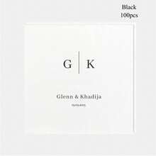 20-500张定制婚礼餐巾纸，三层字母组合个性化鸡尾酒餐巾纸，适用于单身派对、周年纪念、订婚派对——一次性饮料/甜点餐巾纸，也适用于情侣聚会、闺蜜之夜、婚礼餐桌装饰、圣诞派对装饰、秋季装饰、办公室装饰、优雅生活、永恒之爱 - 彩色 - 查看 27