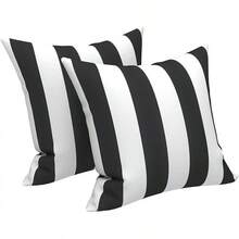 Outdoor/Indoor Throw Pillows, 18x18 Square Pillows With Inserts Bed, Couch, Sofa & Patio Furniture (Set Of 2, Monstera Blue), Decorative Pillows - 卡巴納黑 - 查看 11