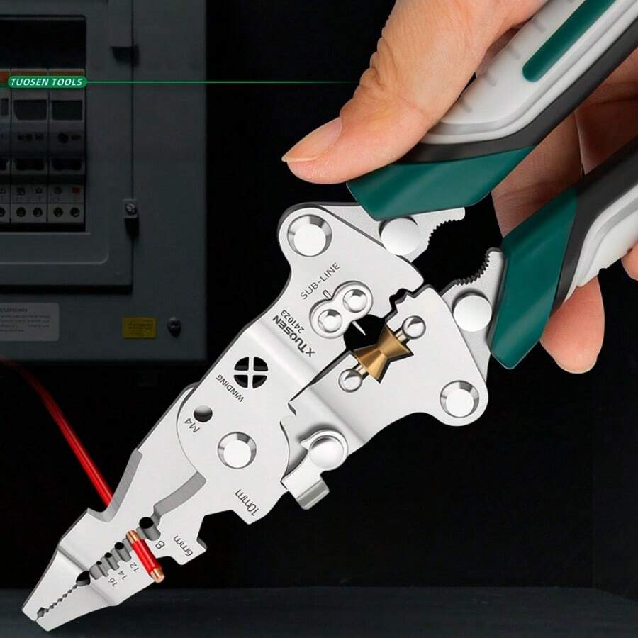 Multi-Functional Folding Wire Stripper, Crimping Pliers, Cutting Pliers, Electrician Specialized Tool