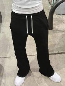 Pantaloni in maglia leggeri da uomo, pantaloni casual alla moda versatili da passeggio, oversize e morbidi con vita con cordoncino e tasche, durevoli, adatti per l'autunno, ottimo regalo per marito o fidanzato, indossabili per strada, pendolarismo, all'aperto, vacanza