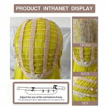 Medium Long Synthetic Yellow Straight Wigs With Bangs Lolita Cosplay Fluffy Women Heat Resistant Wig For Daily Party, Halloween - Yellow - View 7