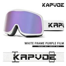 Kapvoe 新款男女通用滑雪板护目镜滑雪雪地摩托防风防雾滑雪滑冰护目镜，带双层镜片，适用于滑雪、单板滑雪、登山和其他冬季户外运动