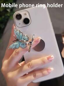 Cute Butterfly Phone Ring Holder - 360° Rotatable Adjustable Finger Grip, Compatible With IPhone And All Smartphones, Non-Slip Creative Gift For Women