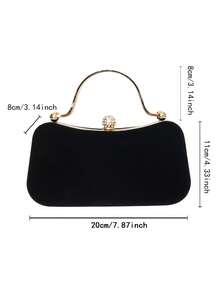 Geantă de seară din catifea lucrată manual, cu decor cu strasuri, poșetă tip clutch pentru femei